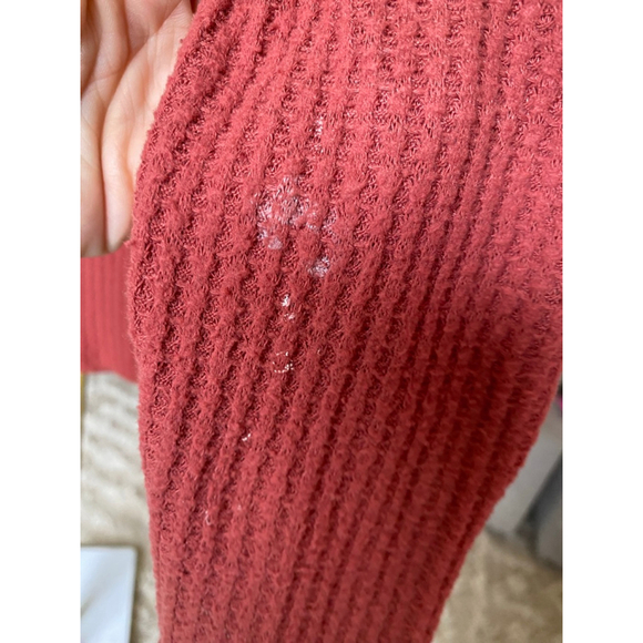 Paper Crane Keyhole Crop Top Warm Buttery Soft Cozy Waffle Knit Lounge Street M - Picture 8 of 9